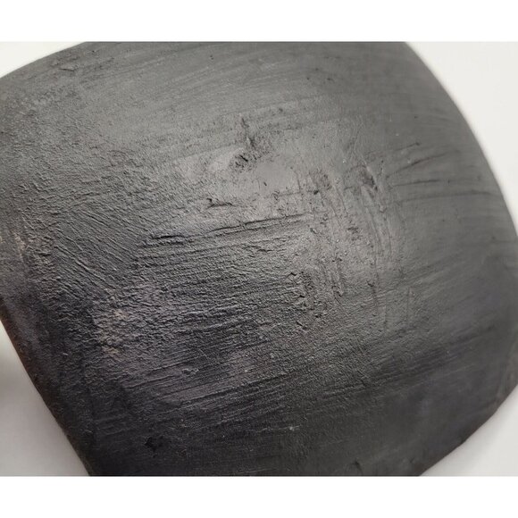 Art Pottery Checkerboard Pattern Bowls Red Black Matte Finish Set of Two - Picture 9 of 9